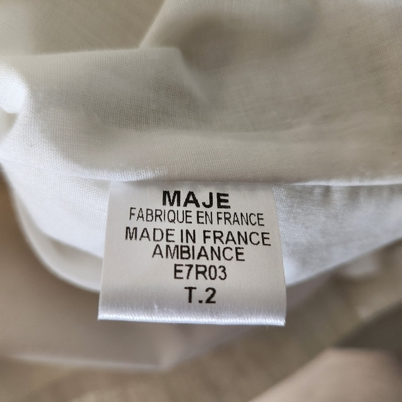 Maje Cream Shimmer Cotton/Lurex Shimmer Tank Mini Dress-Size 2 - Picture 5 of 6